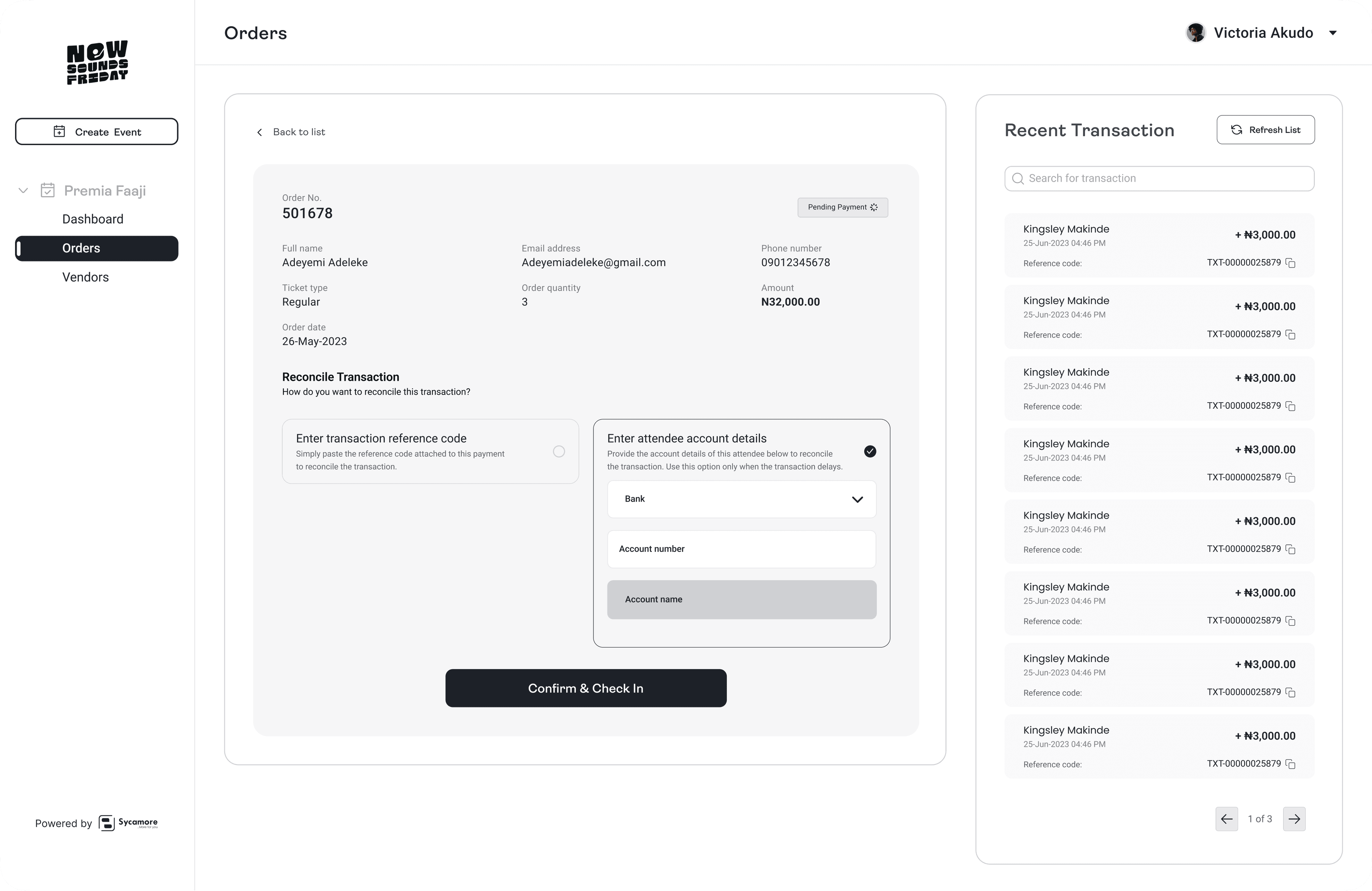 Confirm and check-in