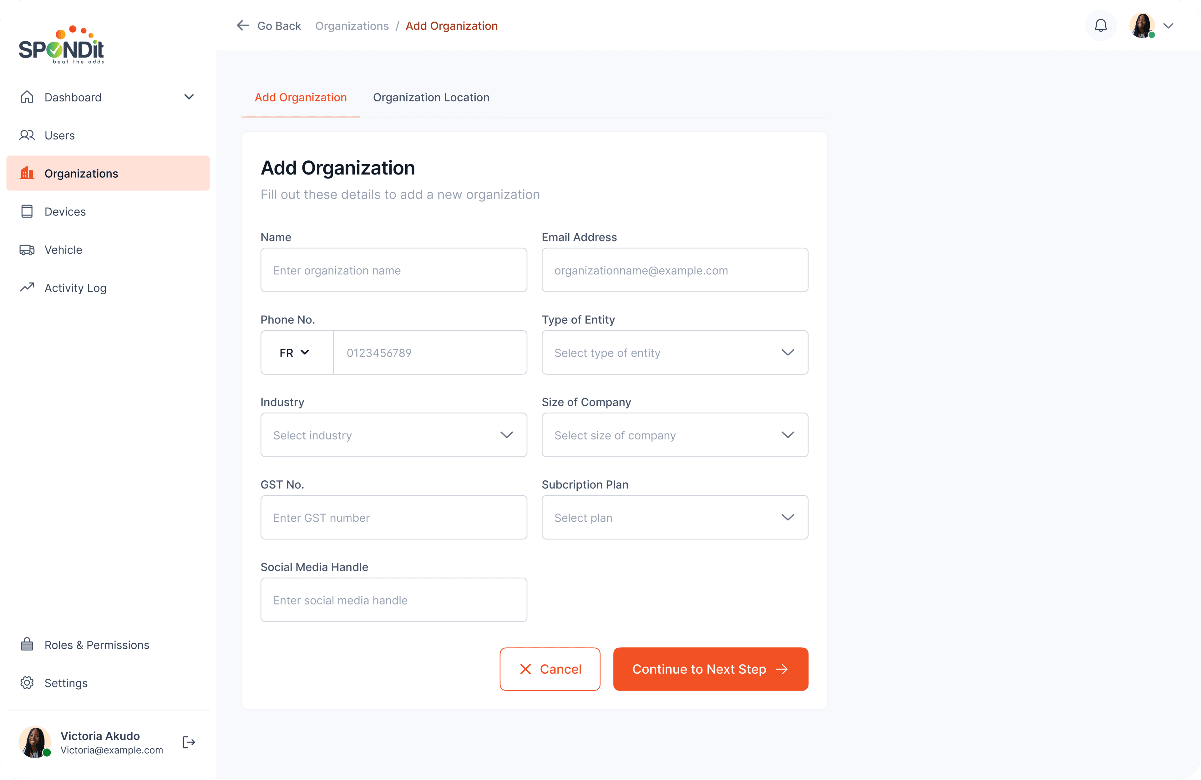 Add organization